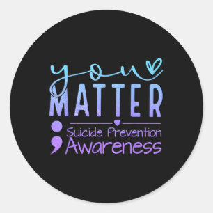 Sticker Rond Prévention du suicide Sensicolon sarcelle &