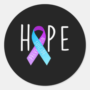 Sticker Rond Prévention du suicide Shirt Hope Ribbon Sensibilis