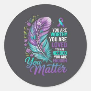 Sticker Rond Prévention du suicide Vous Santé mentale Sensibili