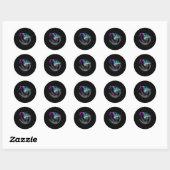 Sticker Rond Prévention Ruban Bleu Violet Colibri (Feuille)