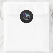 Sticker Rond Prévention Ruban Bleu Violet Colibri (Sac)