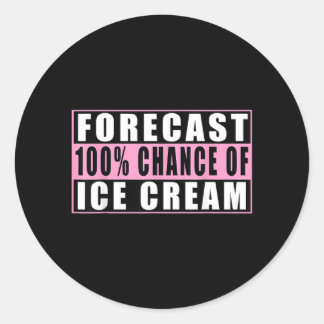 Sticker Rond Prévision 100 Chance De Crème Glacée Citation Drôl