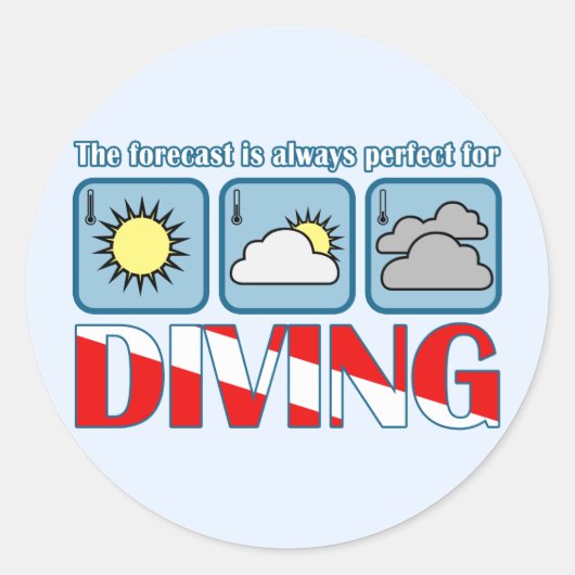 Sticker Rond Prévision pour la plongée (Devant)