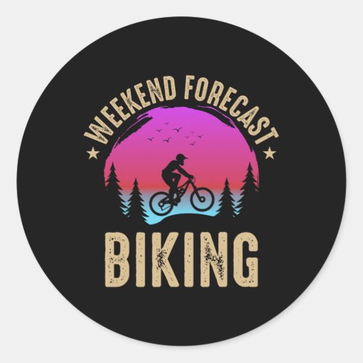 Sticker Rond Prévisions de week-end Cyclisme VTT (Devant)