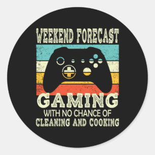 Sticker Rond Prévisions de week-end Gaming Rétro Gaming 1