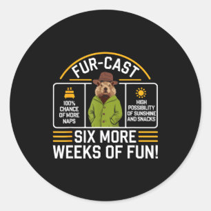 Sticker Rond Prévisions du jour de la marmotte Sarcasme de jeu 