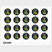 Sticker Rond Pricklish Funny Cactus Puns Dark BG (Feuille)