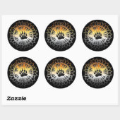 Sticker Rond Pride de l'ours tribal Paw (Feuille)