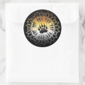 Sticker Rond Pride de l'ours tribal Paw (Sac)