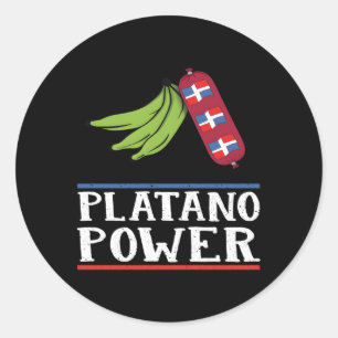 Sticker Rond Pride Dominicaine Platano Power République Dominic