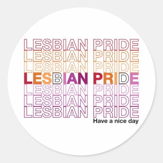 Sticker Rond Pride lesbienne (Devant)