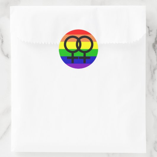Sticker Rond Pride lesbienne (Sac)