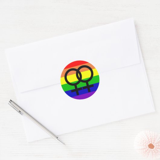 Sticker Rond Pride lesbienne (Enveloppe)