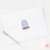 Sticker Rond Pride LGBT Protéger les jeunes transgenres transge (Enveloppe)