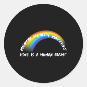 Sticker Rond Pride Lgbtq - L'Amour Est Un Droit Humain