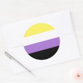 Sticker Rond Pride non binaire (Enveloppe)