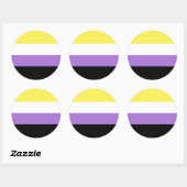 Sticker Rond Pride non binaire (Feuille)
