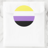 Sticker Rond Pride non binaire (Sac)