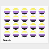Sticker Rond Pride non binaire (Feuille)