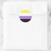 Sticker Rond Pride non binaire (Sac)