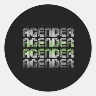 Sticker Rond Pride rétro Agender