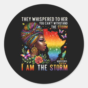 Sticker Rond Pride Rétro Femme Noire Je Suis L'Inspiration De T