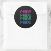 Sticker Rond Pride rétro polysexuelle (Sac)