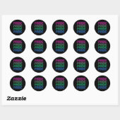 Sticker Rond Pride rétro polysexuelle (Feuille)