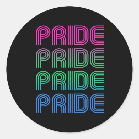 Sticker Rond Pride rétro polysexuelle (Devant)