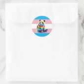 Sticker Rond Pride transgenre Flag with Rainbow Panda (Sac)