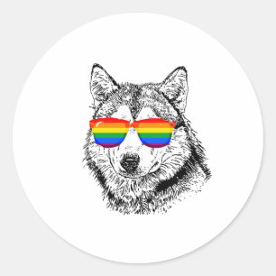 Sticker Rond Pride Wolf