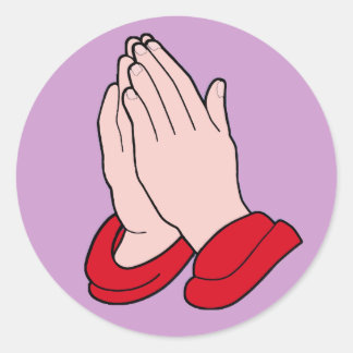 STICKER ROND PRIER LES MAINS