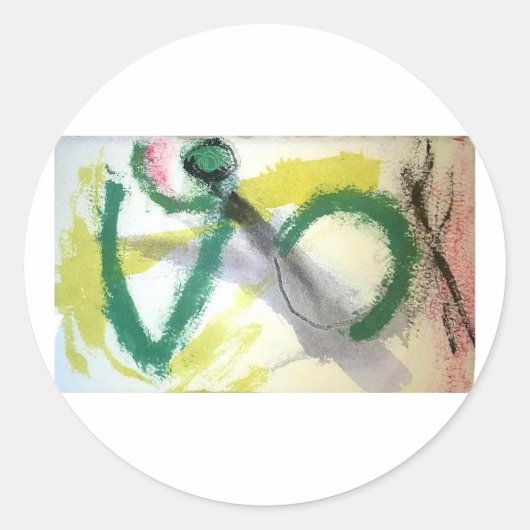 Sticker Rond Prier Mantis Abstrait Jeff Hankamer Artjunkhaus (Devant)