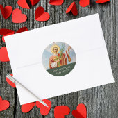 Sticker Rond Prière catholique Saint-Valentin