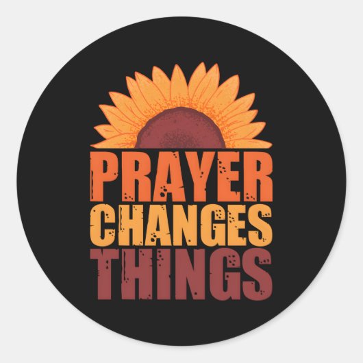 Sticker Rond Prière Changements de choses Prière Intercessaire  (Devant)