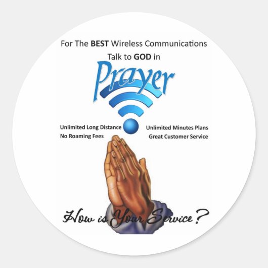 Sticker Rond Prière : Communication sans fil (Devant)