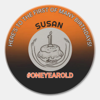 Sticker Rond Prière d'anniversaire : #Sticker rond d'un an