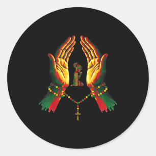 Sticker Rond Prière de foi noire Héritage africain chrétien Bla