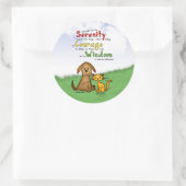 Sticker Rond Prière de sérénité : Réadaptation et (Sac)