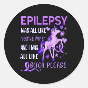 Sticker Rond Prière de Violet Ribbon S Epilepsie Sensibilisatio