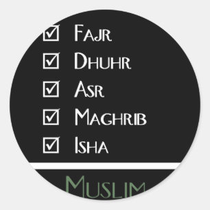 Sticker Rond Prière islamique - 5 fois par jour - imprimé musul