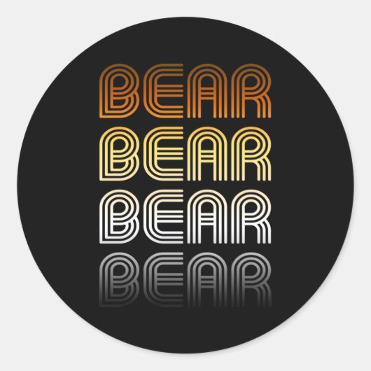 Sticker Rond Prière rétro de l'ours (Devant)