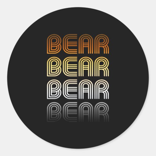 Sticker Rond Prière rétro de l'ours (Devant)