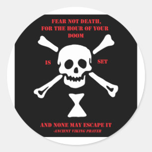 Sticker Rond Prière Viking Ancienne...Peur Pas La Mort