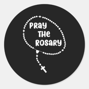 Sticker Rond Priez Inspirationnellement Le Rosaire. La foi dit 