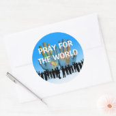 Sticker Rond Priez pour le monde (Enveloppe)