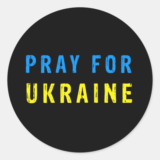 Sticker Rond Priez pour l'Ukraine (Devant)