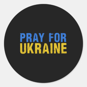 Sticker Rond Priez Pour L'Ukraine Je Suis Avec L'Ukraine T-Shir