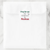 Sticker Rond Priez pour moi Petite amie est Mexicaine (Sac)