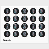 Sticker Rond Priez Sur Elle Priez Par-Dessus Priez À Travers El (Feuille)